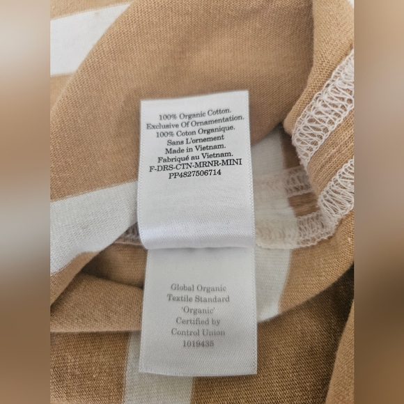 Everlane -Women's Oversized Striped Tan and White Dress M 100%Organic Cotton - Picture 7 of 7